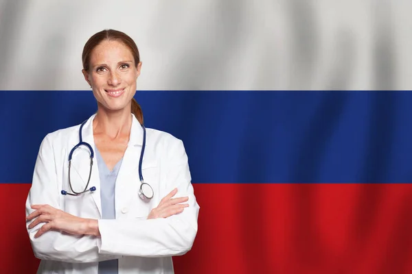 Médico Médico General Ruso Bandera Rusia —  Fotos de Stock