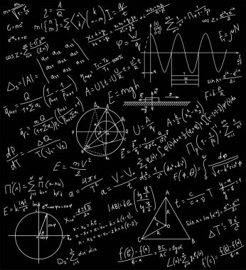 Okul tahtasındaki matematik sembolü. Bilim tebeşiri eğitim kavramı