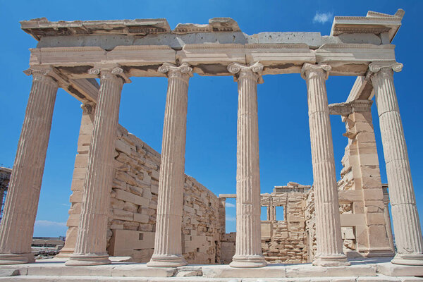 Archaeology ruin on Acropolis, Athens, Greece