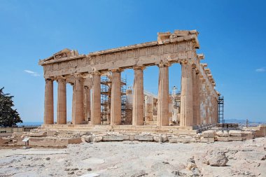 Atina, Yunanistan 'da Parthenon. Antik Yunan mimarisi.