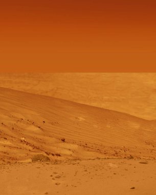 Mars turuncu kum tepeleri manzarası