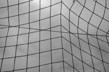 Gol sonrası net detay soyut kareler ip desenleri. Siyah ve beyaz.