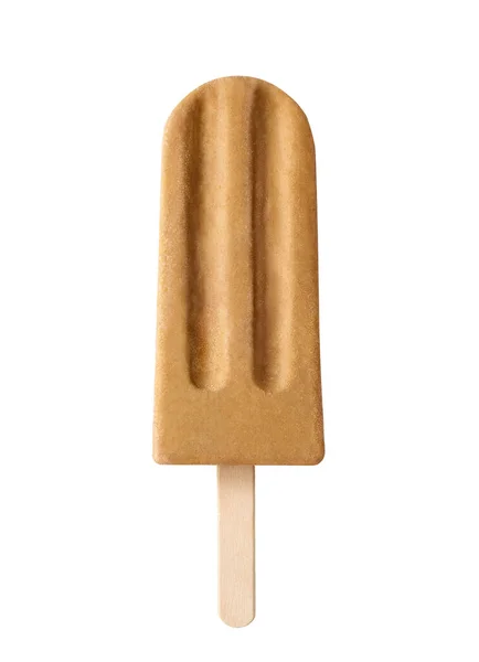Braune Karamell Erdnuss Eis Stiel Isoliert Auf Weißem Hintergrund — Stockfoto