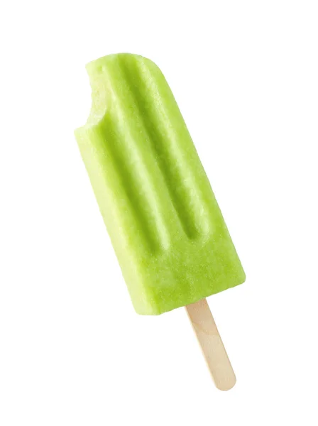 Bittgrüne Früchte Eis Stiel Isoliert Auf Weißem Hintergrund Geschmack Von — Stockfoto