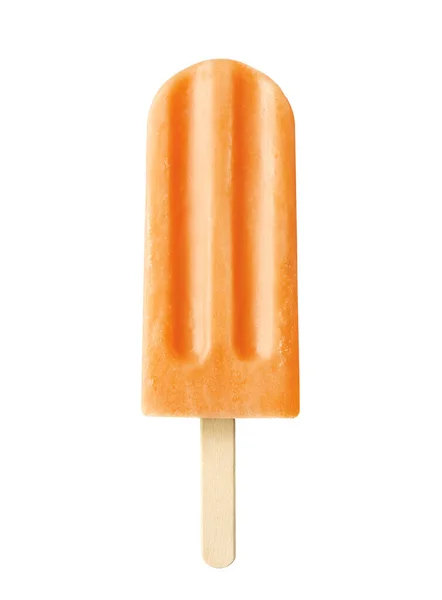Orange Fruit Popsicle Isolated White Background Orange Mango Peach Flavor — Stock Photo, Image