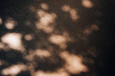 Kahverengi duvarda güneş ışığı gölgesi olan yaz arkaplanı. 