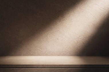 Lüks güzellik ve kaplıca ürünleri sergisi için modern doğal granit banyo tezgahı. Premium kozmetik marka iç mekan modelleme şablonu.