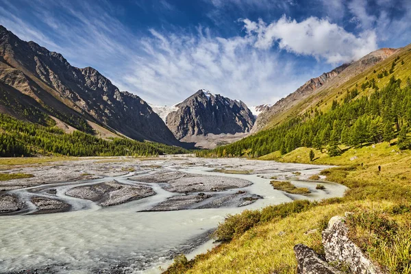 Mountain Landscape Beautiful Aktru Valley Altai Mountains — Foto de Stock