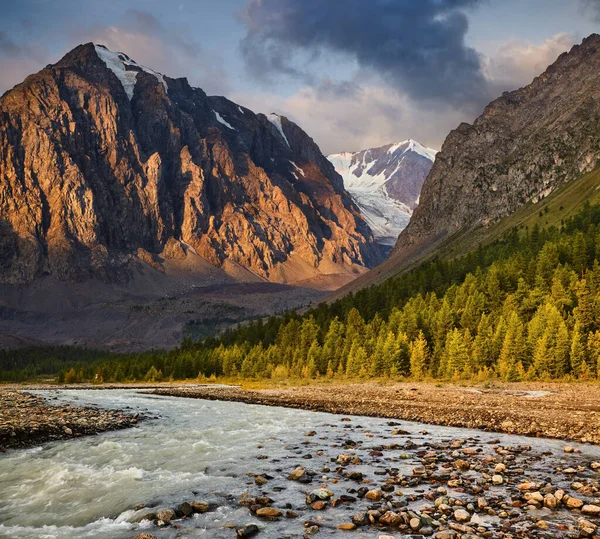Mountain Landscape Beautiful Aktru Valley Altai Mountains — Foto Stock