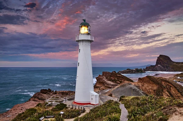 Castle Point Lighthouse Sunrise Wairarapa Nya Zeeland — Stockfoto