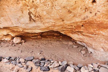 Fragment of a rock with ancient paintings, Tassili N'Ajjer, Algeria clipart