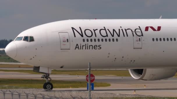 Moscow Russian Federation July 2021 Widebody Aircraft Nordwind Airlines Taxiing — Stockvideo