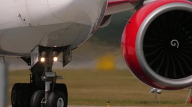 MOSCOW, RUSSIAN FEDERATION - JULY 29, 2021: Closeup, Boeing 777 of Royal Flight taxiing at Sheremetyevo airport. Royal Flight Russian airline. Tourism and travel concept