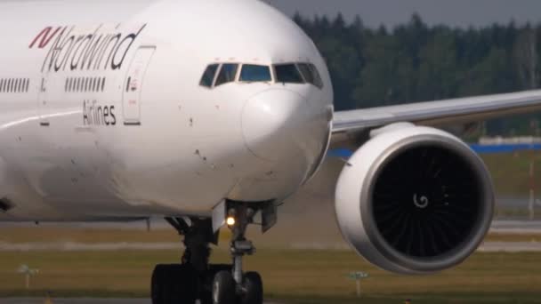 Москва Российская Федерация Июля 2021 Года Широкофюзеляжный Самолет Boeing 777 — стоковое видео