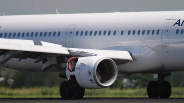 Амстердам Нидерланды Июля 2017 Тормоз Коммерческого Самолета Airfrance После Посадки — стоковое видео