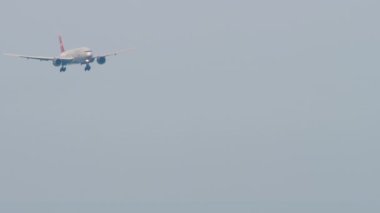 SOCHI, RUSSIA - AUGUST 03, 2022: Front view of jet plane of Nordwind landing at Sochi airport. Tourism and travel concept