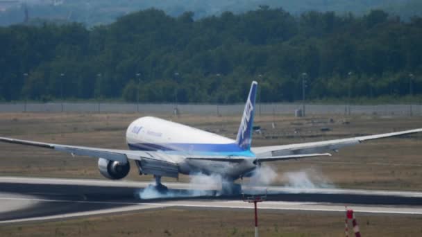 Frankfurt Main Γερμανία Ιουλίου 2017 Boeing 777 Της All Nippon — Αρχείο Βίντεο