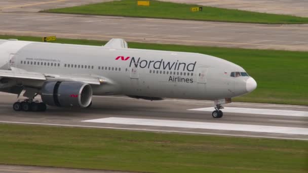 Sochi Russia August 2022 Plane Nordwind Airlines Braking Landing Sochi — Video
