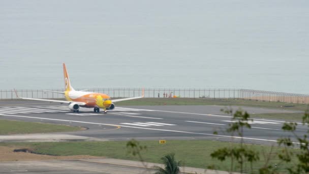 Phuket Thailand November 2017 Boeing 737 Nok Air Take Departure — Wideo stockowe