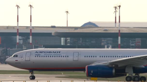 Moscow Russian Federation July 2021 Airbus A330 Airline Aeroflot Taxiing — Wideo stockowe