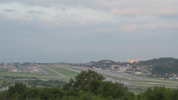Sochi Russia July 2022 Aviation Traffic Panoramic View Airfield Sochi — Stockvideo