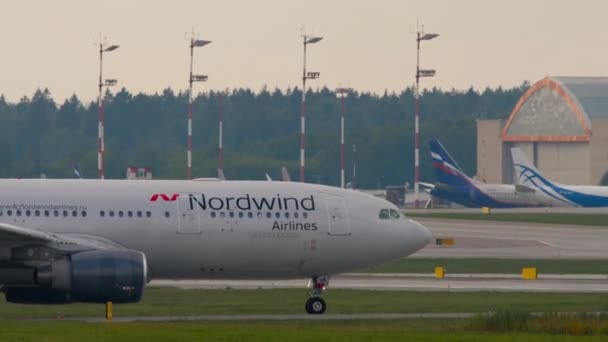 Moscow Russian Federation July 2021 Commercial Plane Airbus A330 Nordwind — Stockvideo