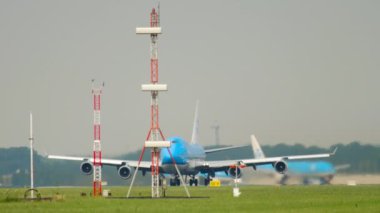 AMSTERDAM, THE NETHERLANDS - JULY 27, 2017: Boeing 747 of KLM Airlines accelerates to take off. Passenger flight departing at Schiphol Airport, Amsterdam