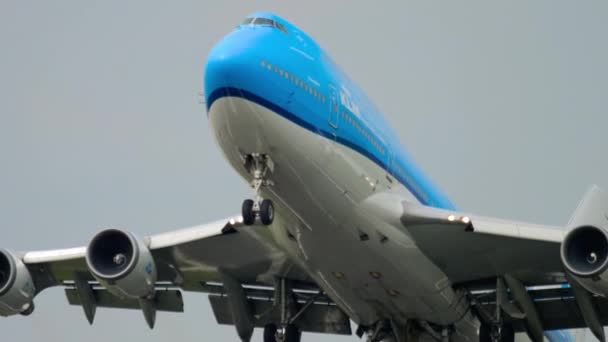 Amsterdam Netherlands July 2017 Closeup Boeing 747 Bfw Klm Airlines — Stockvideo