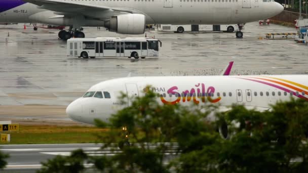 Phuket Thailand December 2016 Airbus A320 Txk Thai Smile Takeoff — 图库视频影像