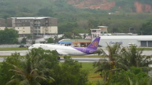 Phuket Thailand December 2016 Passenger Plane Airbus A320 Thai Airways — Vídeo de Stock