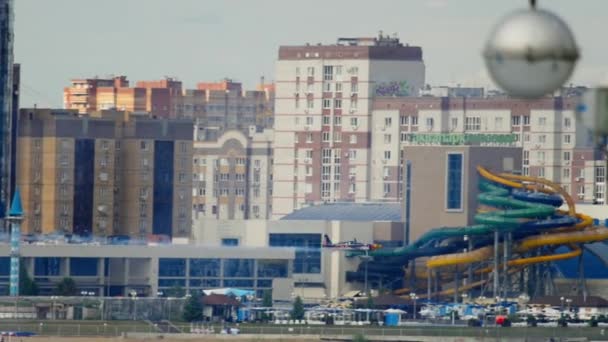 Kazan Russian Federation June 2019 Sports Plane Flies Red Bull — Stock video