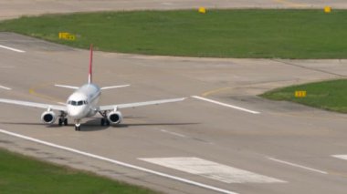 SOCHI, RUSSIA - AUGUST 03, 2022: Sukhoi Superjet 100-95LR, RA-89070 of Yamal Airlines ready for takeoff, runway start at Sochi airport. Tourism and travel concept