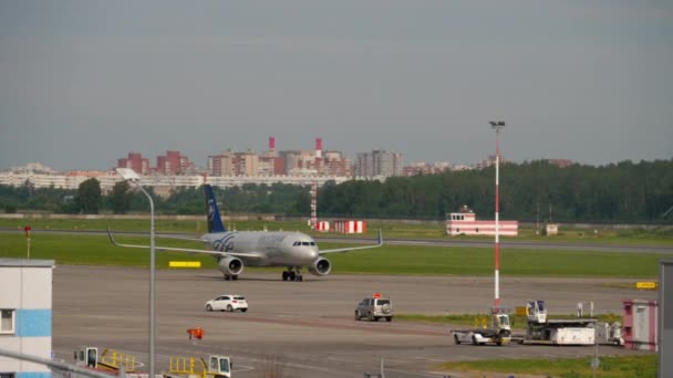 Saint Petersburg Russia July 2022 Aircraft Aeroflot Skyteam Pulkovo Airport — Stockvideo
