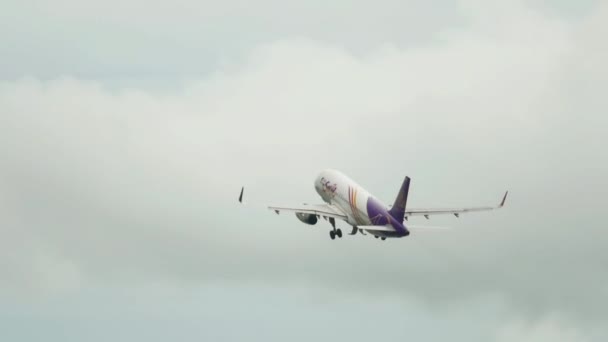 Phuket Thailand Δεκεμβριου 2016 Οπίσθια Προβολή Του Airbus A320 Thai — Αρχείο Βίντεο