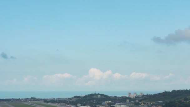 Повітряне Море Тімелапс Літаки Злітно Посадковій Смузі Зльотах Посадках Русі — стокове відео