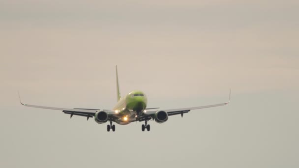 Novosibirsk Russian Federation June 2020 Front View Boeing 737 Airlines — Stock video