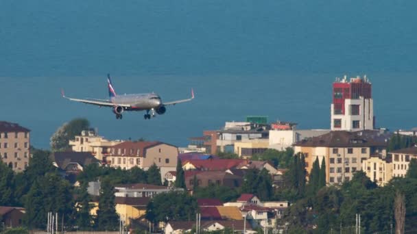 Sochi Russia July 2022 Side View Passenger Plane Airbus A321 — Stockvideo