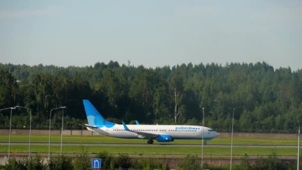 Saint Petersburg Russia July 2022 Boeing 737 Pobeda Airlines Set — Vídeo de Stock