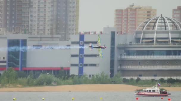 Kazan Russian Federation June 2019 Sports Plane Aerobatics Sky Red — Wideo stockowe