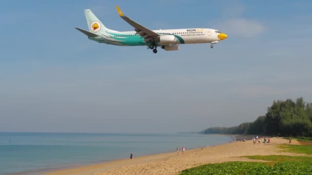 Phuket Thailand January 2023 Boeing 737 Dbo Nok Air Landing — Αρχείο Βίντεο