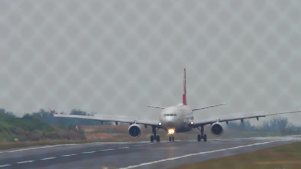 Phuket Thailand January 2023 Passenger Plane Airbus A330 Turkish Airlines — Stock Video