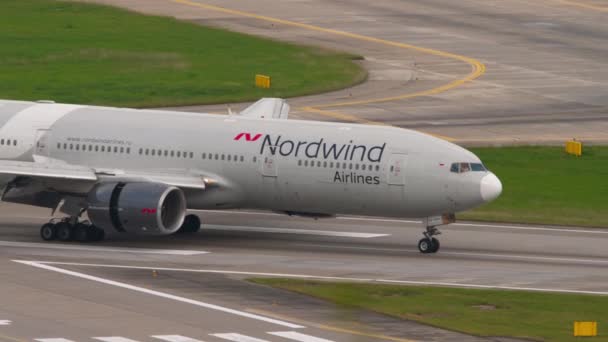 Sochi Russia August 2022 Plane Nordwind Airlines Braking Taxiing Sochi — Video