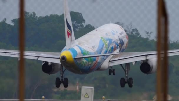 Phuket Thailand January 2023 Airbus A320 Pgw Bangkok Airways Landing — Vídeos de Stock