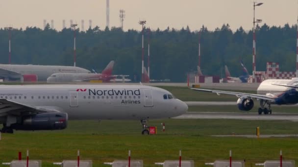Moskva Ruská Federace Června 2021 Airbus A321 Bhn Společnosti Nordwind — Stock video