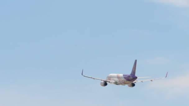 Phuket Tailandia Enero 2023 Avión Pasajeros Airbus A320 Thai Smile — Vídeo de stock