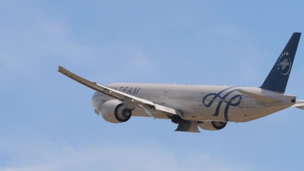 Phuket Thailand Ruari 2023 Bredkroppsplan Boeing 777 73134 Aeroflot Skyteams — Stockvideo