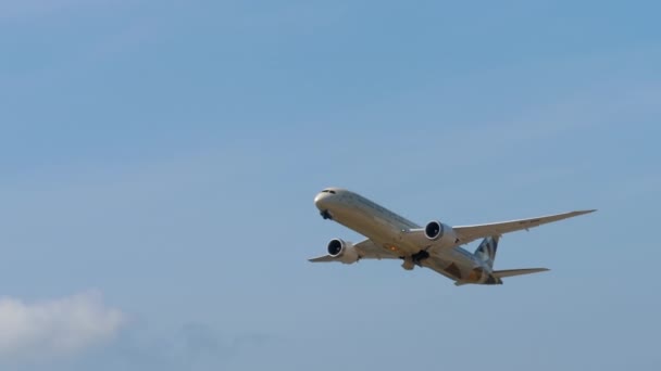 Phuket Tailandia Febrero 2023 Avión Cuerpo Ancho Boeing 787 Dreamliner — Vídeos de Stock