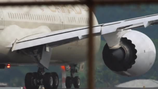 Phuket Thailand Hazi Ran 2023 Etihad Havayollarının Boeing 787 Dreamliner — Stok video