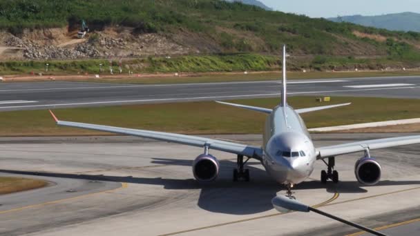 Phuket Tilland Ruari 2023 Flygplan Airbus A330 Aeroflot Taxning Phuket — Stockvideo
