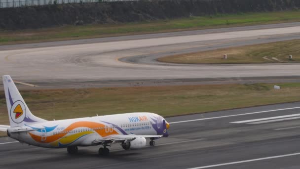 Phuket Tajlandia Luty 2023 Boeing 737 Dby Nok Air Przyspiesza — Wideo stockowe